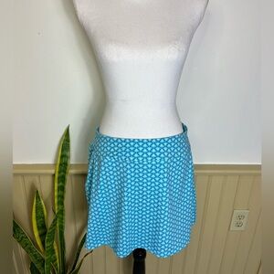Sigrid Olsen Pickleball Golf Skort L Blue Stretch Print Active Pockets